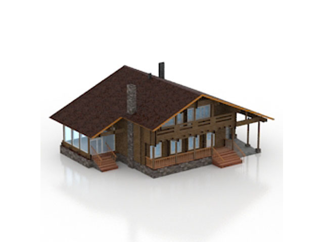 Free House wooden N76 3D model For Architecture 3Ds Max Model Download